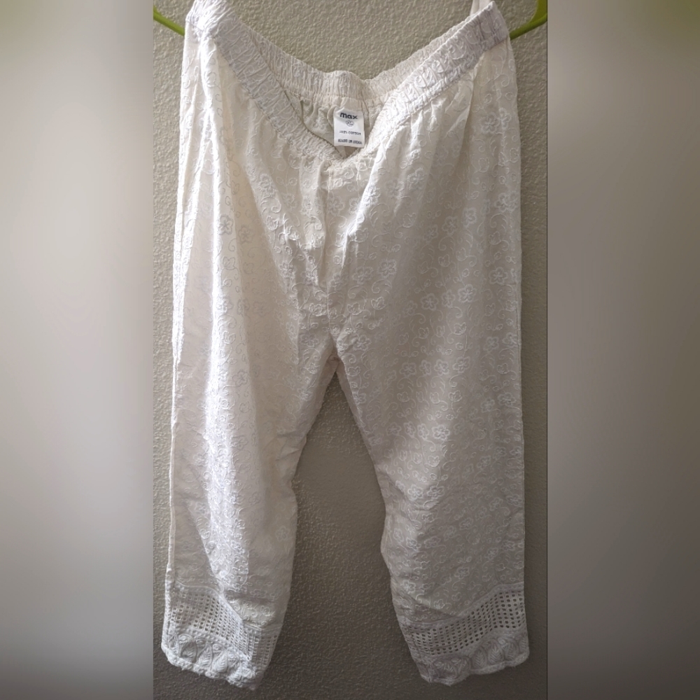 Embroidered Cotton Pants